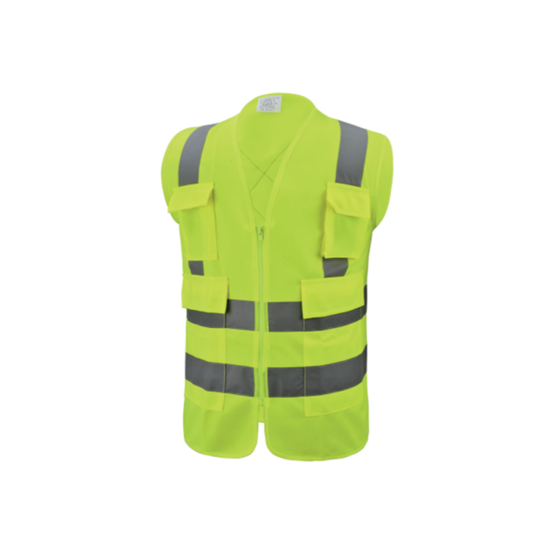 SV004 Hi-Viz 100 ٪ شبكي البوليستر السلامة العاكس سترة C/W zip & gobles